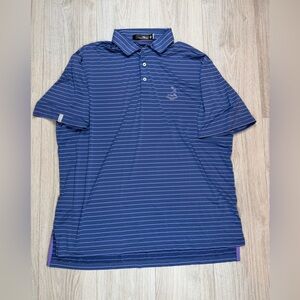 RLX Ralph Lauren Pinehurst Country Club Golf Polo Navy Striped Shirt Men’s XL